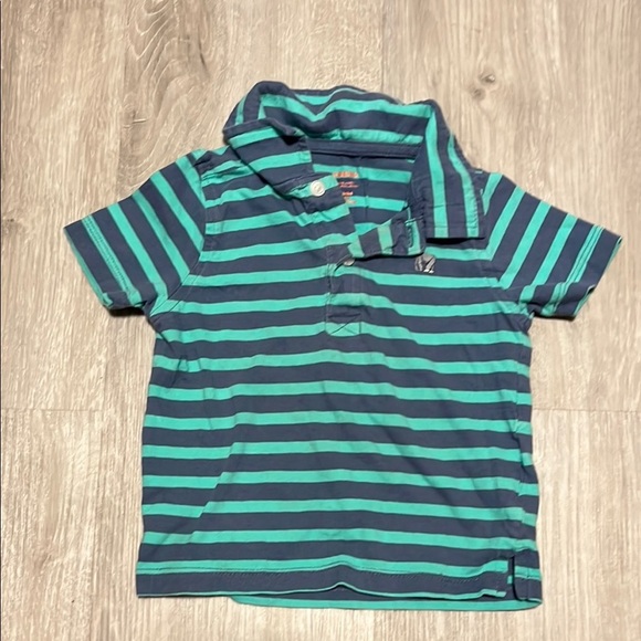 4/$20 Joe Fresh Striped Green and Blue Kids Polo Shirt 12-18M - Picture 1 of 1